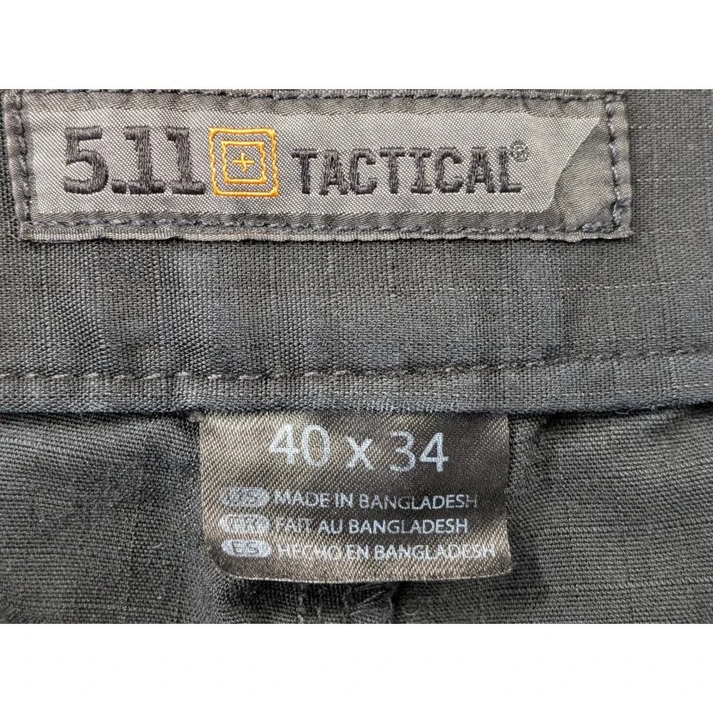 5.11 Tactical Men Cargo Pants Black Ripstop Utility Trousers 40x34 TLBLIN-4196-4